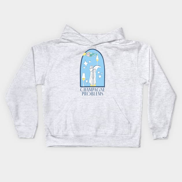 Champagne Problems Kids Hoodie by Taylor Thompson Art